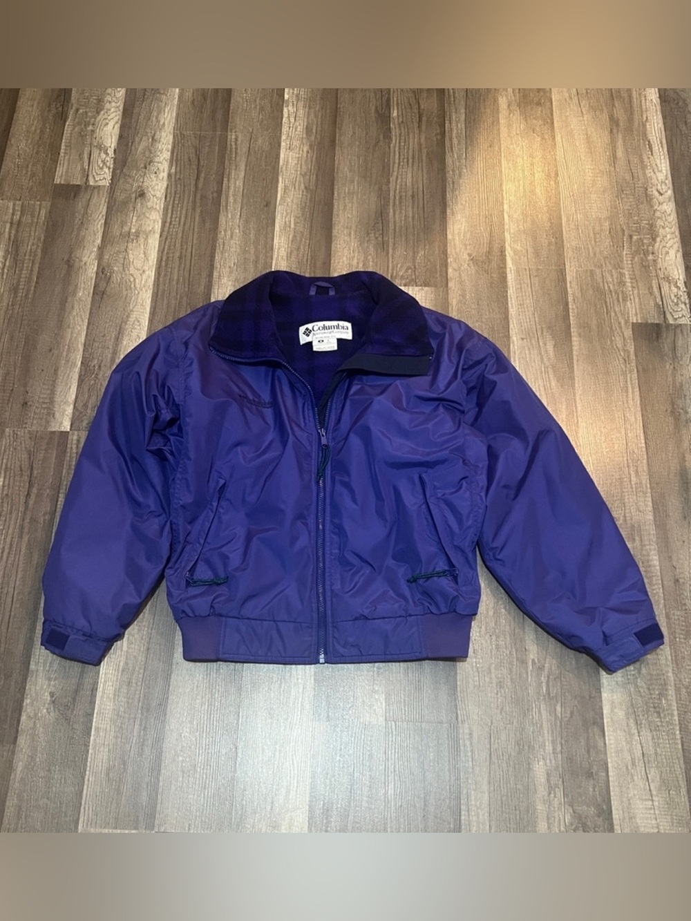 Vintage Columbia Fleece-Lined Nylon Bomber Jacket Purple Medium / Japan L - Picture 5 of 6